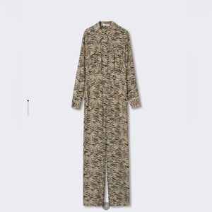 Banana Republic Animal Print Jumpsuit in Ecru